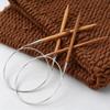 Bamboo & Stainless Steel Circular Knitting Needles Set for Wool Scarves & Cuffs