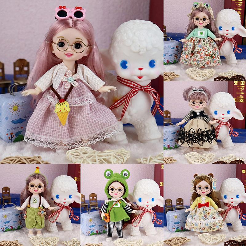 Cute 17Cm Princess Doll With Clothes 13 Joints Ob11 Bjd Dolls Dress Up Toy For Girls Diy Gift