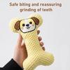 Plush Bone Dog Toy Soft Bone Dog Chew Toy with Gentle Sound Low Noise Tooth Cleaning Toy for Small Medium Dogs Teething Snuggling