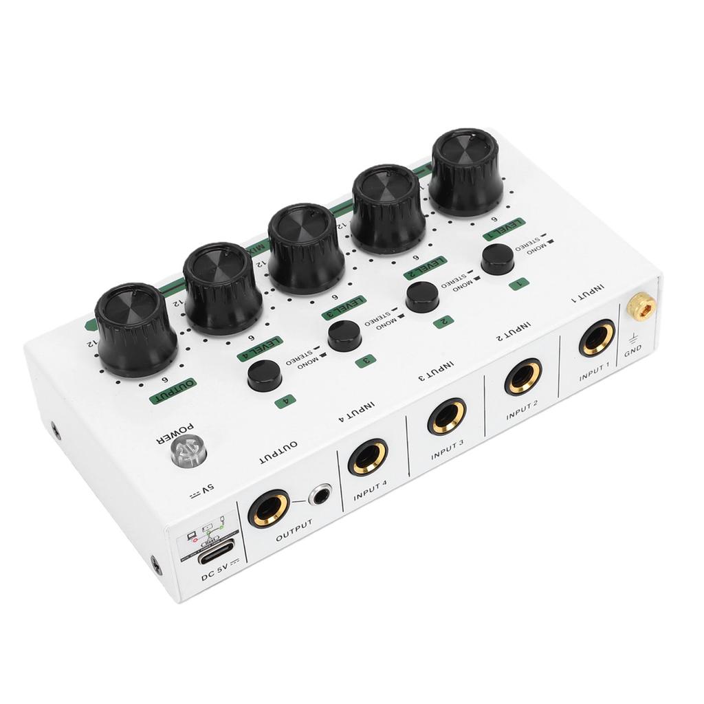 Stereo Headphone Amplifier 4 Channel Headphone Amplifier Splitter with 1 4 Inch Input Output for Studio Stage