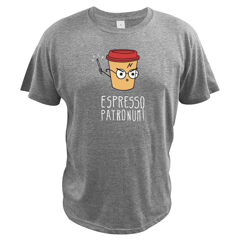 Eu Size Espresso Patronum T Shirt Coffee Joke Humor Cotton Printed Tee Black Spring Summer High