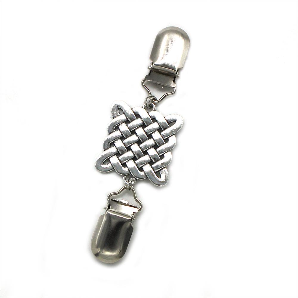 Vintage Double Buckle Sweater Clip - Fashion Hollowed Waist & Scarf Accessory for Women