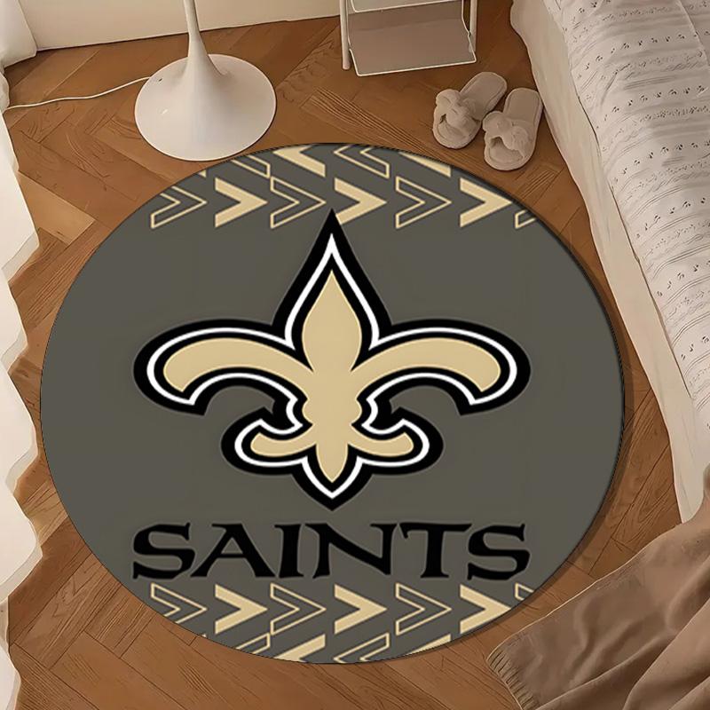 Orleans Saints Logo Round Mat, Anti-slip Circle Carpet Chair Rug For livingroom,Bedroom, Doormat Home Decor Gift Christmas Gifts