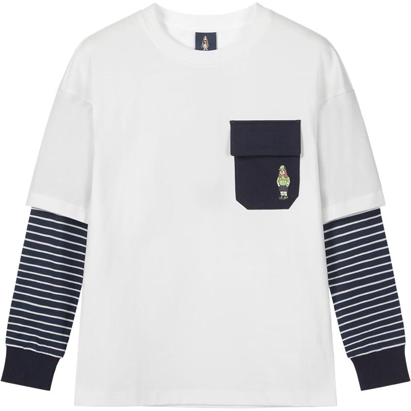 Hush Puppies Jungen Langarm Rundhals-T-Shirt mit Fake-Zweiteiler