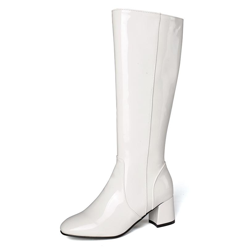 

Модні модні чоботи до коліна Жіноче взуття 2024 Осінь Зима Жіночі високі чоботи Чорні білі червоні Довгі черевики Жіночі великі розміри 45 48 36 білий