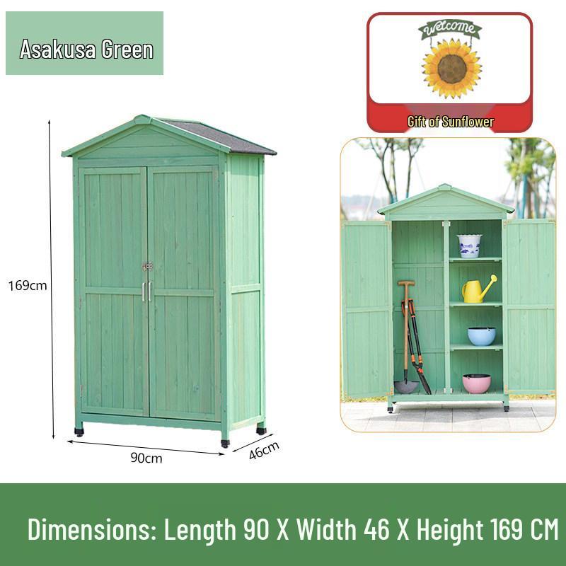 Outdoor Anti-Corrosion Solid Wood Garden Storage Cabinet with Sun Protection