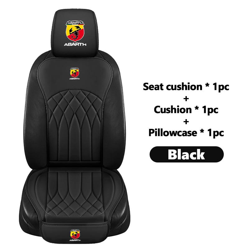 Car Seat Covers All Seasons PU Vehicle Cushion Non-Slip Protector For Abarth FIAT 500 FR Stilo Doblo Tipo Lancia Musa Grande