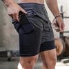 Pantaloncini Sportivi da Uomo a Doppio Strato Traspiranti ad Asciugatura Rapida per Fitness Estivo