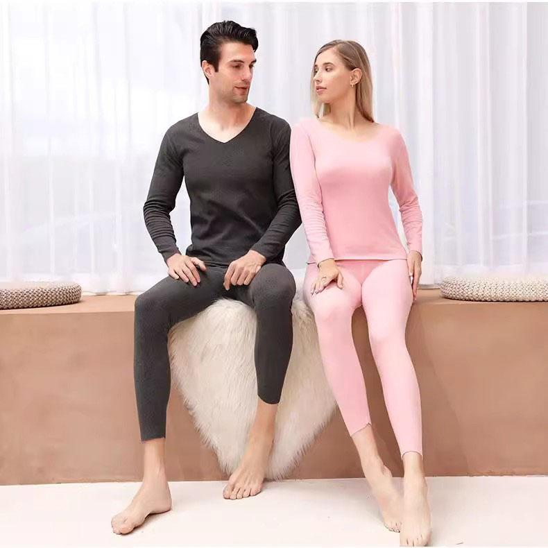 Fashionable New Arrivals Double-Sided Fleece Seamless Thermal Underwear Set for Men and Women Lightweight Winter Tops and Bottoms