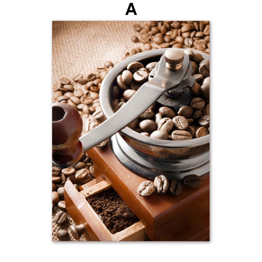 Coffee Bean Cup Chocolate Cake Dessert Shop Wall Art Canvas Painting Posters And Prints Hotel Cafe Picture Restaurant Room Decor