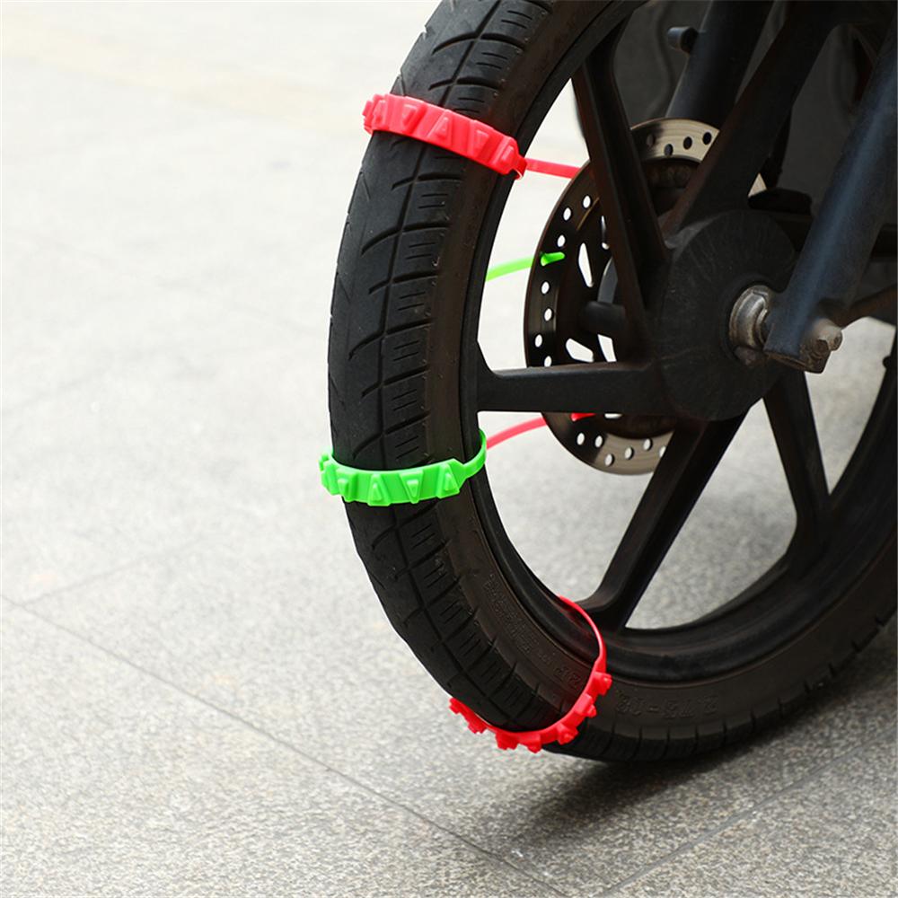 10x Red Nylon Triangle Tire Non-slip Snow Chains For Motorcycles Bicycles Wheels