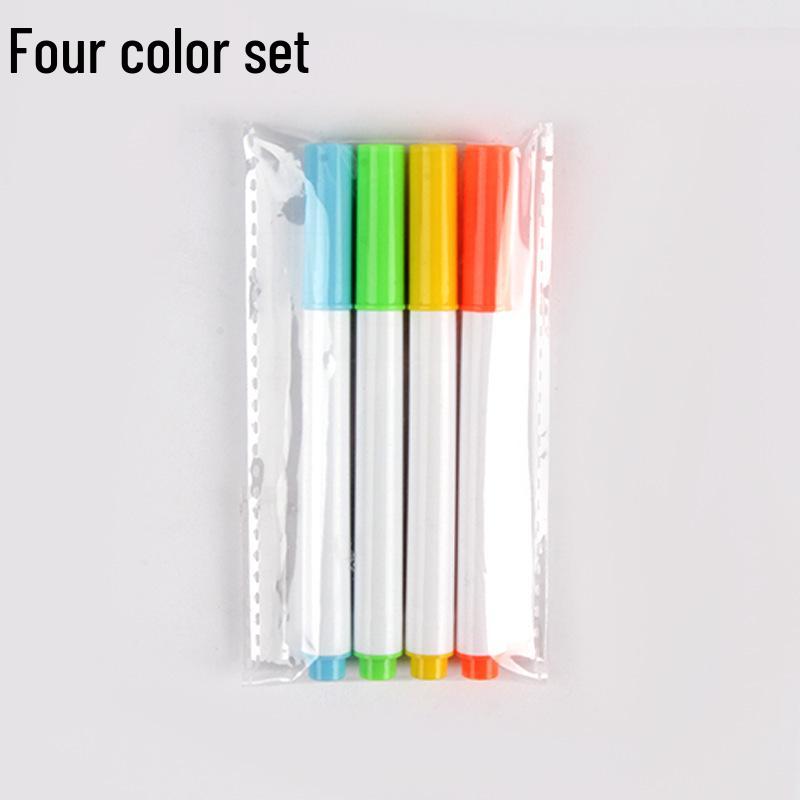 Multicolor Fluorescent Pen - Watercolor & Highlight Marker with LED Light, Erasable Liquid Chalk for Students & Office Use