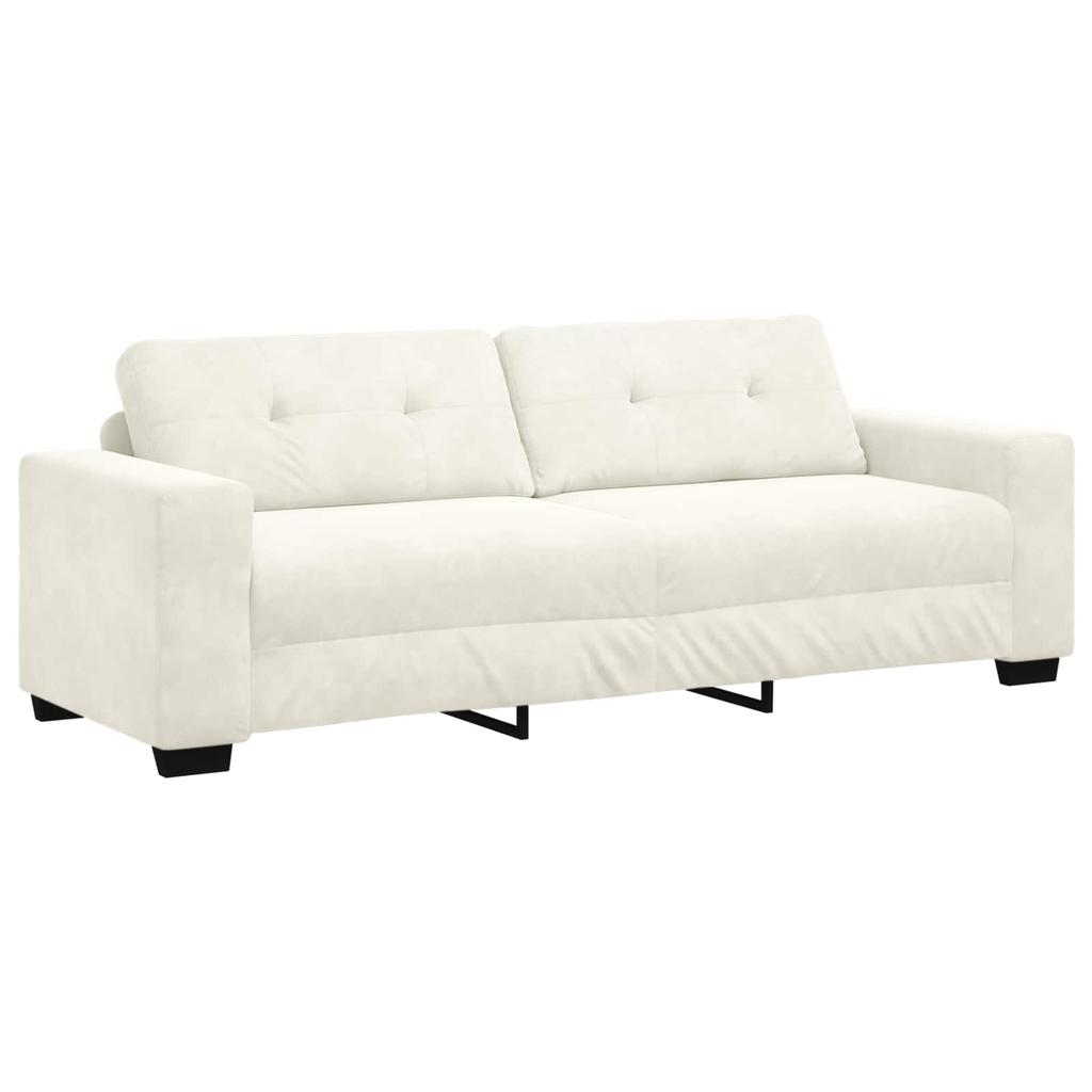 Sofa Set 3 Pcs Cream 221 X 80 X 80 Cm Velvet