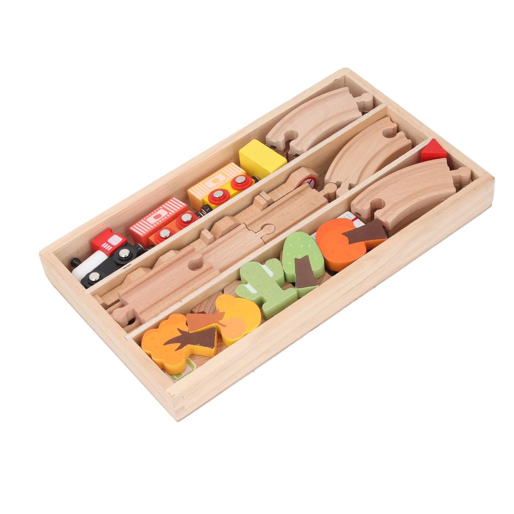 Wooden Train Track Set Hand Eye Coordination Educational Children Toy Railway Kit for Railway Toys