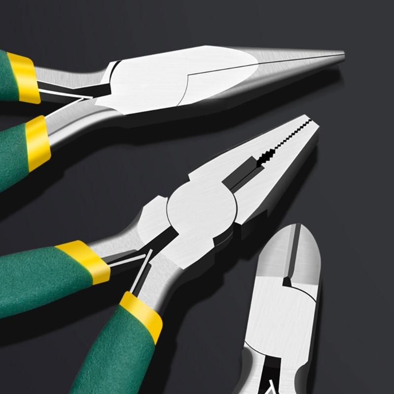Mini Pliers, Long Nose, Bent Nose, Diagonal, End Cut, Linesmans, Needle Nose Pliers, 5'' Plier for Jewelry Making
