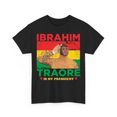 Ibrahim Traore, Burkina Faso, Ist Mein Afrikanischer Präsident Unisex 100% Baumwolle T-Shirt Herren T-Shirts Top