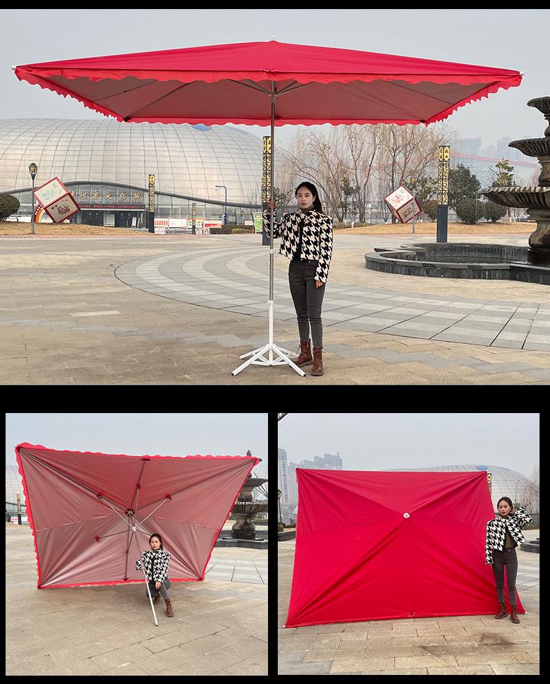 Large Outdoor Rectangular Sunshade Umbrella - Commercial Folding Awning for Courtyard