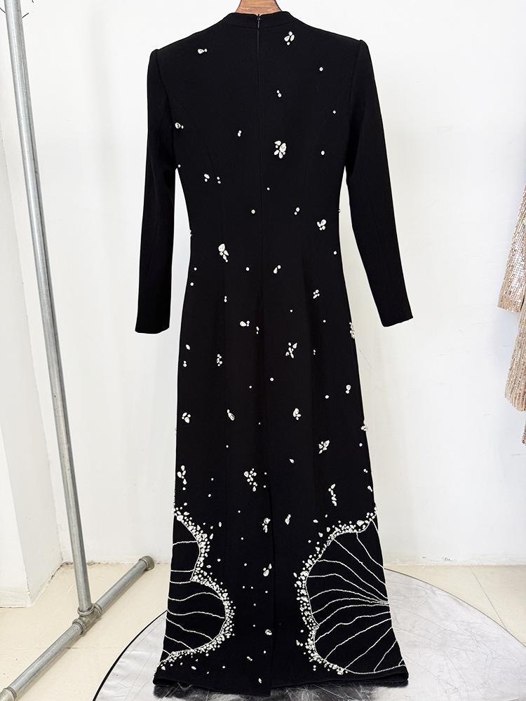 Designer Rhinestone Beaded Evening Gown - In Stock Spring 2025