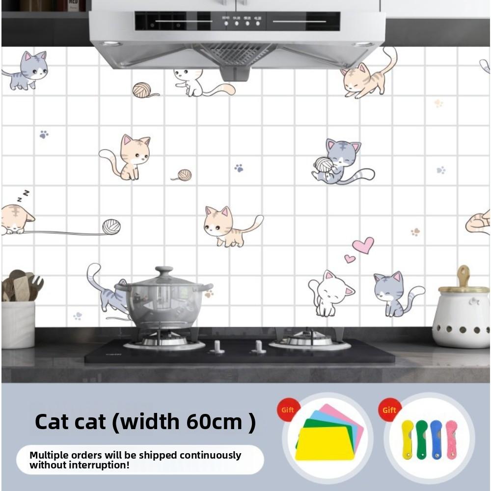 Kitchen Oil-proof Sticker Resistant Wall Sticker Waterproof and Moisture-proof Cabinet Tile Wallpaper Self-adhesive Aluminum Foil Stove