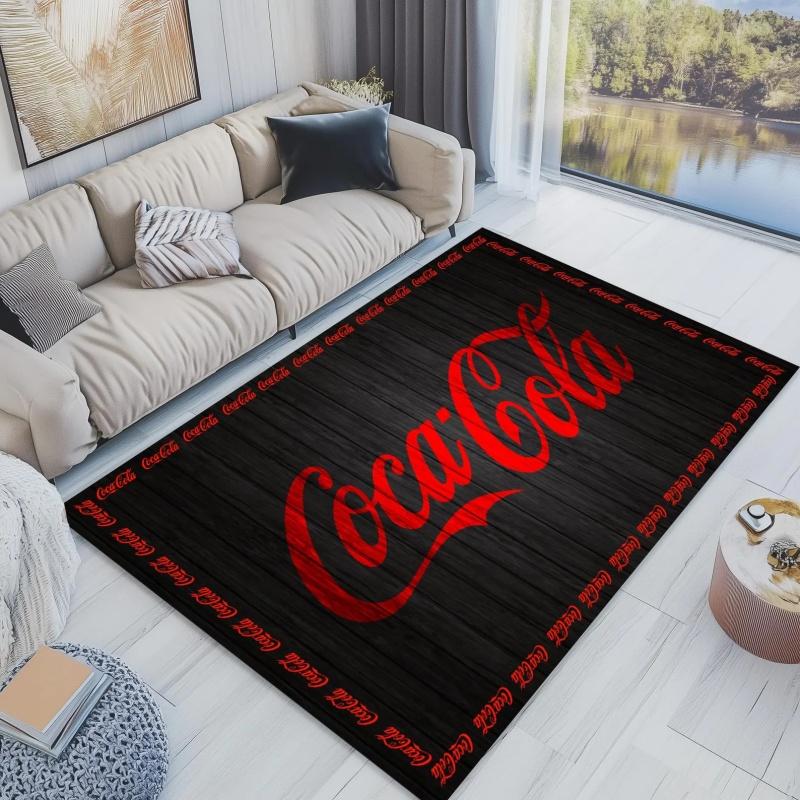 Red Black Splash Coca Cola Logo Non Slip Floor Rug Retro Vintage Drink Brand Washable Indoor Living Room Bedroom Decor Area Carpet