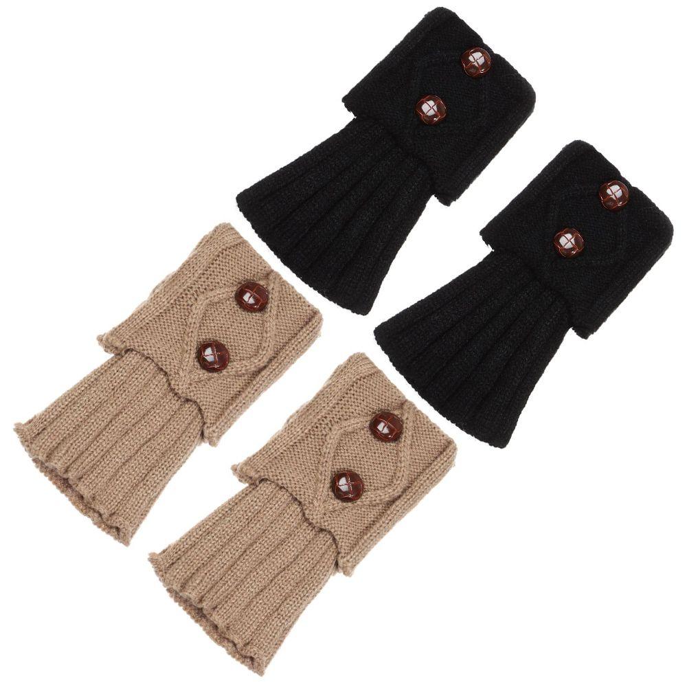 

2 Pairs New Solid Color Women Girls Knitting Leg Warmers Socks Boot Warmers Boot Socks