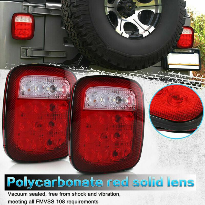 2pcs Car Led Rear Tail Light Installation Reversing Brake Lamp Modified Parts Compatible For Tj