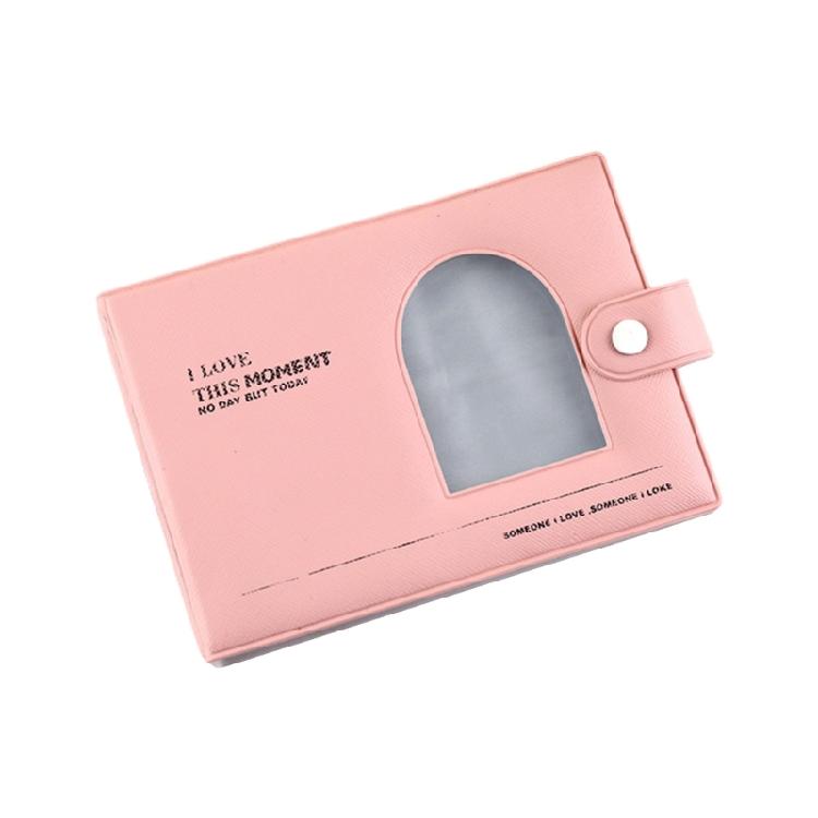 

3 Inch Photo Album for Camera 64 Pockets Cards Hollow Collect Book Holder рожевий