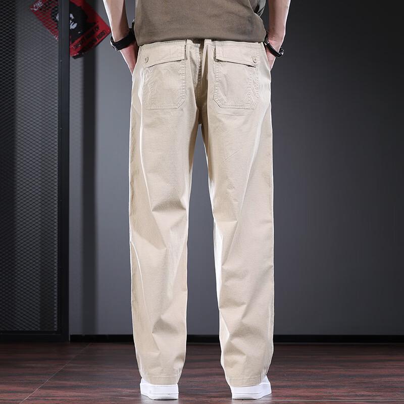 Jie Leinong Men's Summer Business Casual Straight-Leg Pants