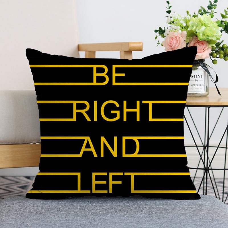 Nordic Modern Yellow Plush Throw Pillow Cover - Single-Sided Print Home Decor Cushion.