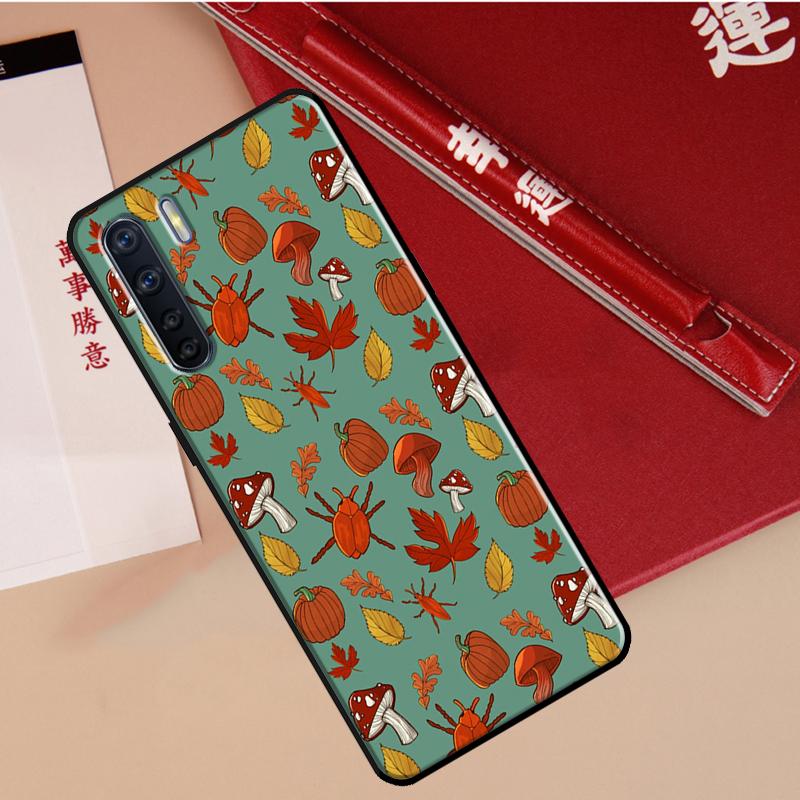 Autumn Leaves Pumpkin Halloween Case For Oppo A78 A38 A80 A60 A40 A18 A98 A58 A96 A76 A16 A94 A74 A54 A15 A17 A57 A77 A5 Pro