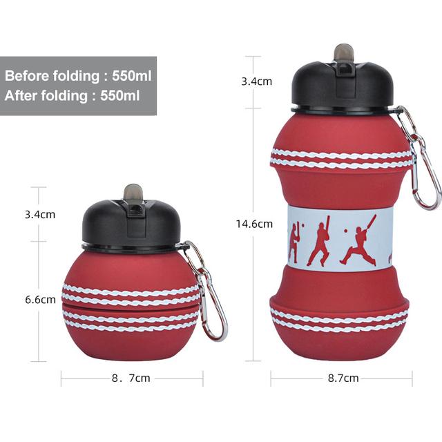 Outdoor Sport Silikon Faltbar Kreativ Tragbar Fallfest Auslaufsicher Fußball Basketball Ball Kinder Schüler Wasserflasche Becher