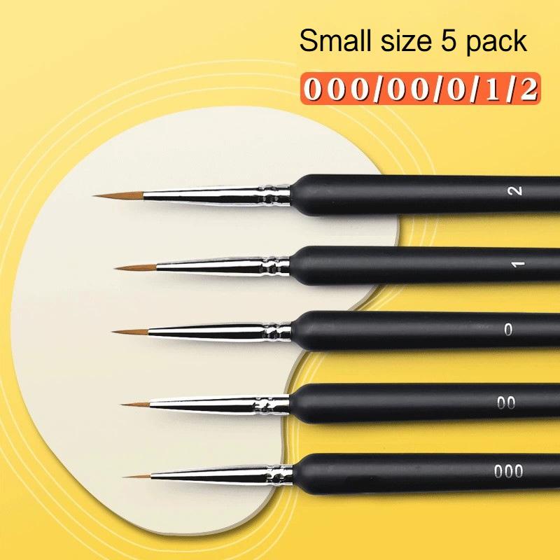Borrence Miniature Hook Line Pen Art Paint Brushes 4/5/8/10/11pcs for Gouache Acrylic Watercolor Oil Paints Artists Hand Painted