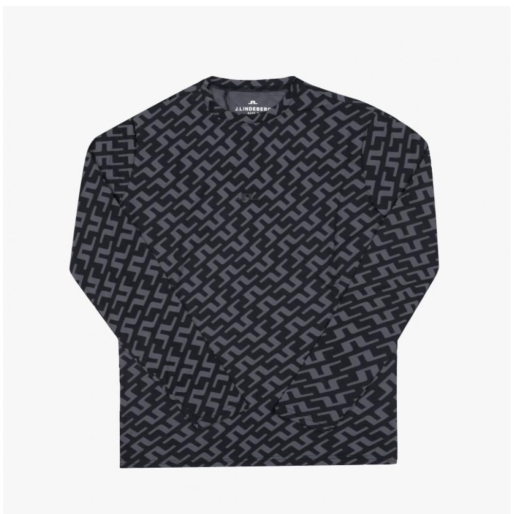 J.lindeberg Men S Long Sleeve Tor PrinT Slim FiT Golf T ShirT gmjT11138 W088
