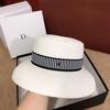 New Hat Female Hepburn Straw Small Lampshade Hat Fashionable French Big Brim Face Covering Anti-sun Concave Top Hat