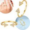 Original Ring Copper Golden Triangle Geometric Ring Woman'S Open Ring Anniversary Fine Gift Accessory