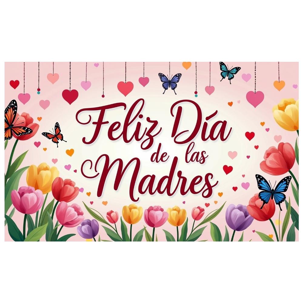 Mother's Day Backdrop Floral Design Feliz Día De Las Madres Banner Love Mom Background Romantic  Mom Tribute Display