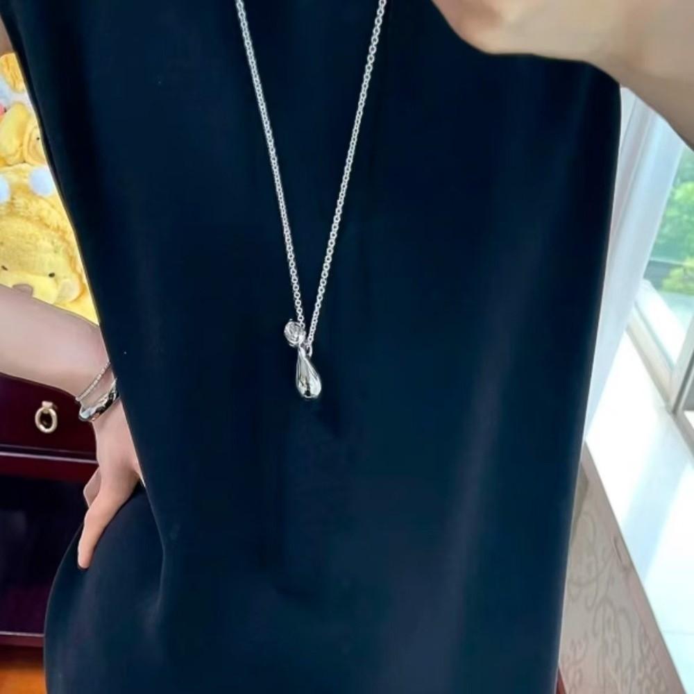 Retro Water Bottle Pendant Necklace Temperament Fashion Jewelry Casual Long Sweater Chain Gifts