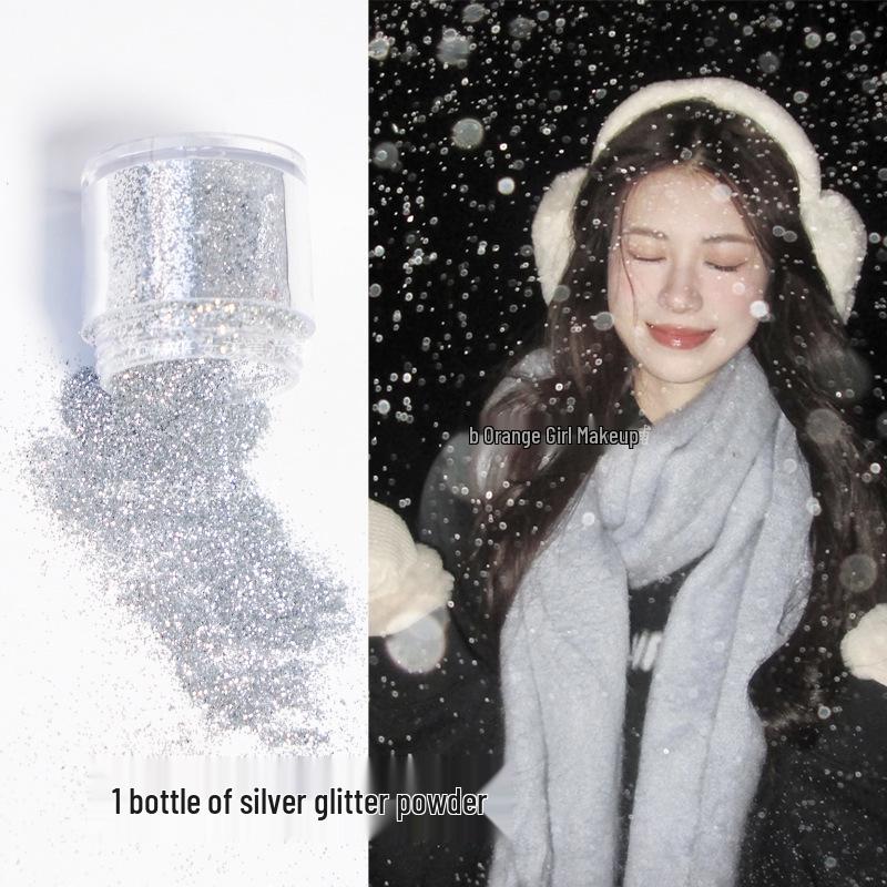 Festliche Glitzer Schneeszene Foto-Requisiten mit silbernem Glitzer