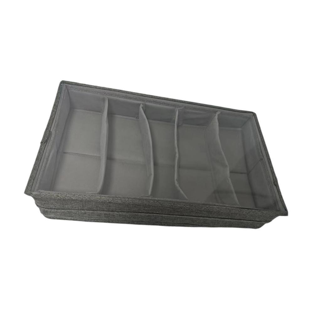 Flatware and Utensil Storage, Silverware Storage Box with Padded Dividers, 5 Compartment Flatware Storage Case