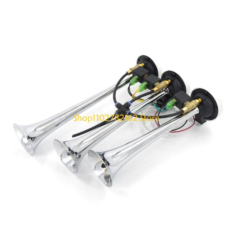 547B Universal Corrosion Resistant Stainless Steel Triple Tube Double Tone Horn 12V 24V