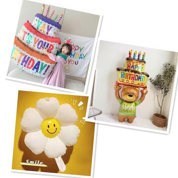 Colorful Three-Layer Cake Balloon - Birthday Party & Photo Prop Decoration