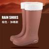 High-top Rain Shoes Women's New Trendy Waterproof Shoes Fashionable Outer Wear Non-slip and Wear-resistant Thickened Rain Boots Rubber Shoes