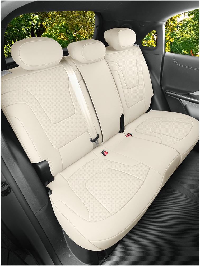 Smart Elf 1 Full Leather Car Seat Cushion - Universal Fit for All Seasons, Five Seats