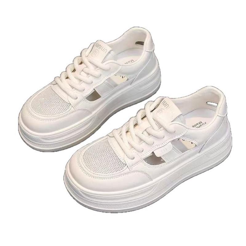 Fashion Womens Sandals 2025 Summer New Outer Wear Hollow Sports Little White Shoes Fashion Versatile Breathable Mesh Womens Shoes