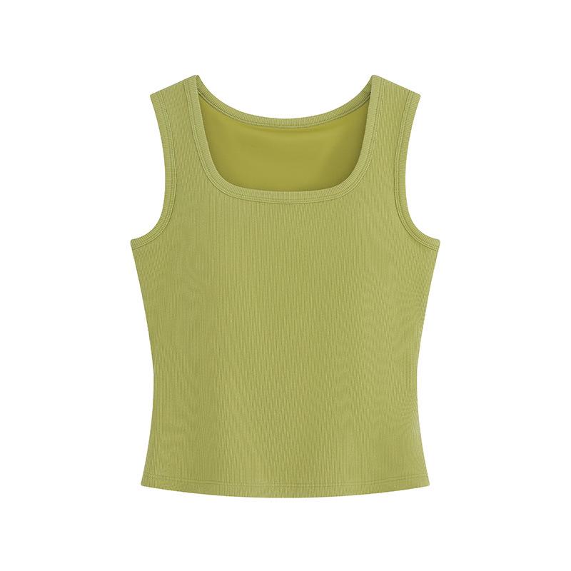 

Женская бесшовная майка на бретелях с квадратным вырезом и встроенными чашечками бюстгальтера Large