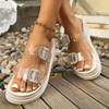 Fashion 2025 New Open Toe Women's Slippers Fashion Crystal Outdoor Plus Size Summer Best Seller Comfortable Platform Slippers Zapatos