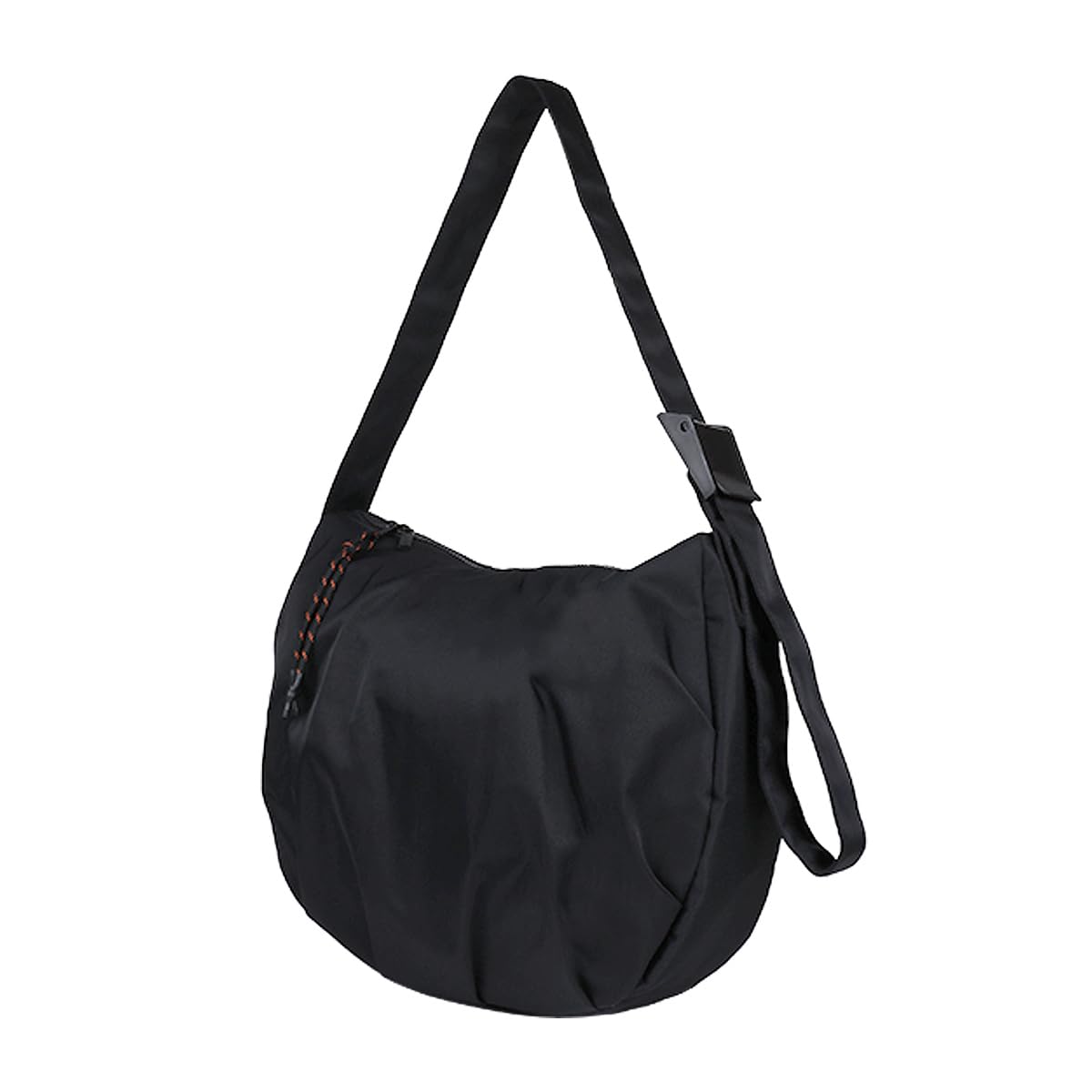 

Shoulder Bag Nylon Bag Hobo Bag Large Capacity Tuck Crescent Bag Shape Plain Simple Large [Universal Overalls] (OS, BLK) чорний
