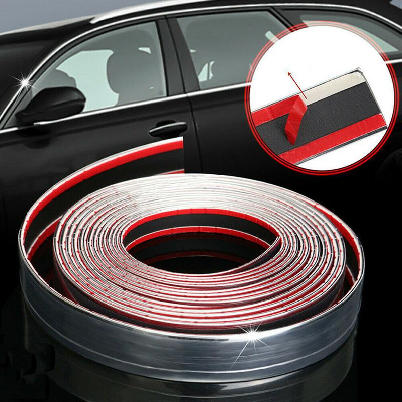 2,5 m x 30 mm Außen Chrom Auto Klebestreifen Zierleiste Styling Dekoration Autozubehör Stoßstangenschutz