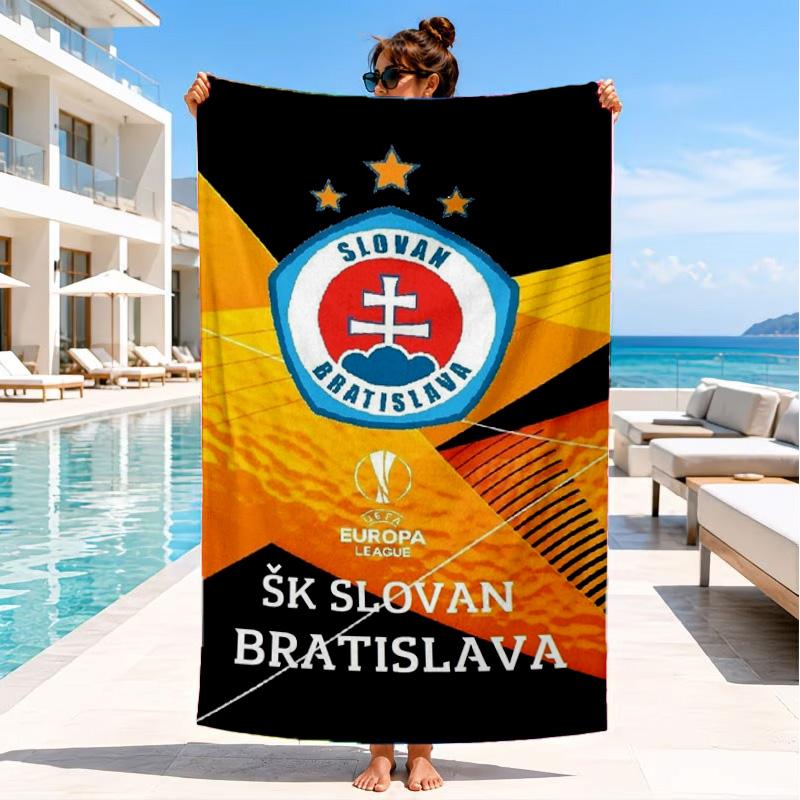 Slovensko Bratislava Tím Plážová osuška, Rýchloschnúca, Jednoduchá na údržbu, Vhodná na fitness aj plážovú dovolenku, Športová nevyhnutnosť 80cmx160cm(31x63inch)