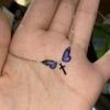 Natural Style Butterfly Drop Oil Necklace With Cross And Wing Design For Ladies